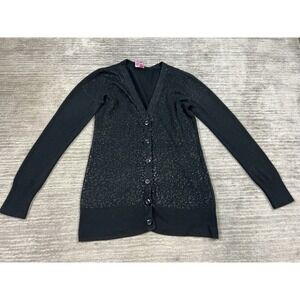 Dolled Up Sweater Womens Large Black Cardigan Acrylic Casual